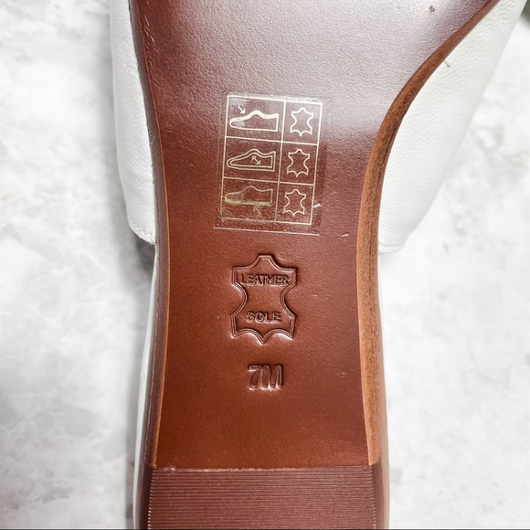 Tory Burch Sienna White Leather Flat Slide Mules - Picture 12 of 12